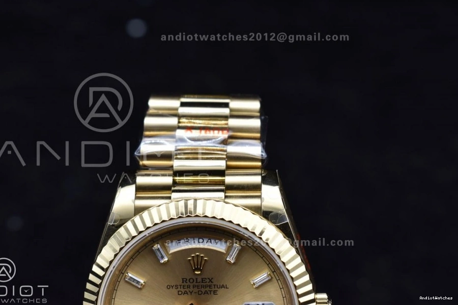 Bracelet 723 GMF GoAnywhere Gold V Diamond YG DayDate 904L Weight On A3255 Markers 40 Steel Gain Dial President 0201